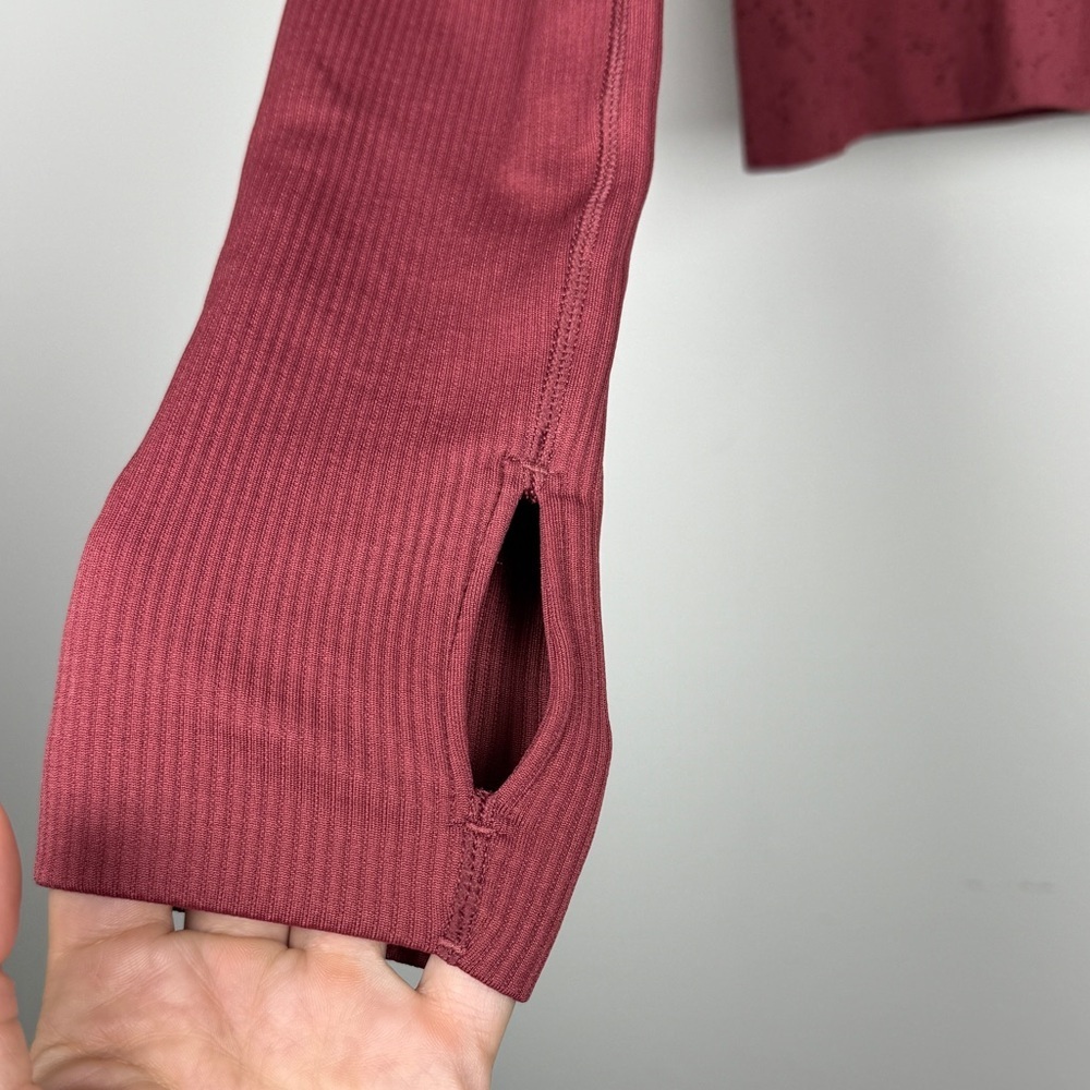 Lululemon EUC Rest Less Cropped 1/2 Zip Dusty Rose - Picture 3 of 12